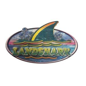 Landshark Lager Jimmy Buffett Wood Resin Beer Sign Margaritaville Fin RARE Bar